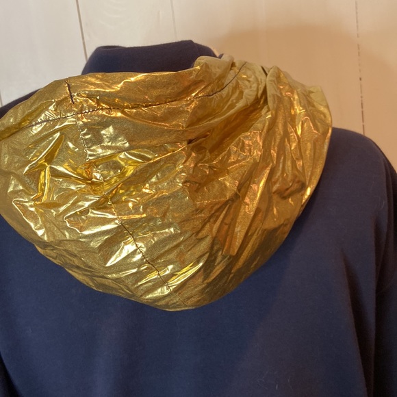 J Crew Navy Gold Foiled Hoodie - Picture 3 of 5